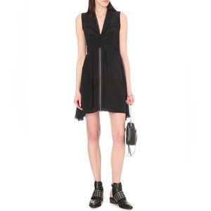 AllSaints Jayda 100% Silk Black Dress